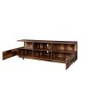 TV Stand Modern Wood Media Entertainment Center Console Table with 2 Doors and 4 Open Shelves