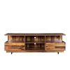 TV Stand Modern Wood Media Entertainment Center Console Table with 2 Doors and 4 Open Shelves