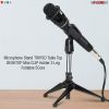 5 Core Premium Mini Microphone Stand Tripod Universal Adjustable Desk Microphone Stand Portable Foldable Table Top Desktop Stand with Small Plastic Mi