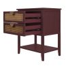 2 Drawer Side table; Naturel Rattan; End table; Suitable for bedroom; living room; study