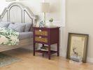 2 Drawer Side table; Naturel Rattan; End table; Suitable for bedroom; living room; study