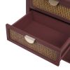 2 Drawer Side table; Naturel Rattan; End table; Suitable for bedroom; living room; study