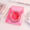 Transparent Glitter Card Holder, Mini Snap Button Coin Purse, Cute Card Storage Bag With Keychain