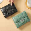 Turn Heads with This Stylish Argyle Quilted Short Wallet - Women's Mini PU Leather Coin Purse