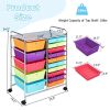 15-Drawer Utility Rolling Organizer Cart Multi-Use Storage