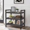 Hand-Woven Rattan 3-Tier Rectangular Shelf Unit, Aluminum Frame, for Indoor or Outdoor