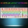 60% Mechanical Gaming Keyboard Type C LED Backlit Wired 88 Key for PC/Laptop/MAC