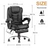 High Back Office Chair, Adjustable Ergonomic Office Chair, Executive PU Leather Swivel Work Chair with Lumbar Support, Computer Desk Chair with Footre