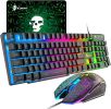 Gaming Keyboard and Mouse Sets Rainbow Backlit Ergonomic Usb + FREE Mouse Pads