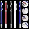 1pc Five In One Pointer Pen Retractable Pen Laser Infrared Laser Pointer PPT Electronic Pointer Pen 1.0mm Refill Black