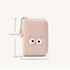 Kawaii Multi-card Slot Card Holder, Cute Cat Embroidered Coin Purse, Mini Zipper Short Wallet With Pendant (4.3*1.2*3)inch