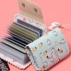 Cute Cartoon Print Credit Card Holder: Flap Button Clutch Card Bag with Multi Card Slots for a Casual Look