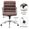 Modern swivel office desk chair luxury executive boss ergonomic computer chair armrest brown color metal frame office chair