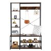 Entryway Hall Trees with Hooks;  Storage Shelves and Shoes Bench;  Freestanding Closet Organizer Clothes Rack with Coat Rack;  Closet Garments Shelf f