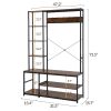 Entryway Hall Trees with Hooks;  Storage Shelves and Shoes Bench;  Freestanding Closet Organizer Clothes Rack with Coat Rack;  Closet Garments Shelf f