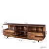 TV Stand Modern Wood Media Entertainment Center Console Table with 2 Doors and 4 Open Shelves