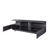 TV Stand Modern Wood Media Entertainment Center Console Table with 2 Doors and 4 Open Shelves