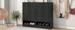 ON-TREND Sleek and Modern Shoe Cabinet with Adjustable Shelves, Minimalist Shoe Storage Organizer with Sturdy Top Surface, Space-saving Design Side Bo