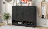 ON-TREND Sleek and Modern Shoe Cabinet with Adjustable Shelves, Minimalist Shoe Storage Organizer with Sturdy Top Surface, Space-saving Design Side Bo