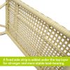 21.5"L x 13"W x 20.6"H 2-Tier Rectangular Shelf Unit, Hand-woven Rattan, Aluminum Frame