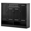 ON-TREND Sleek and Modern Shoe Cabinet with Adjustable Shelves, Minimalist Shoe Storage Organizer with Sturdy Top Surface, Space-saving Design Side Bo