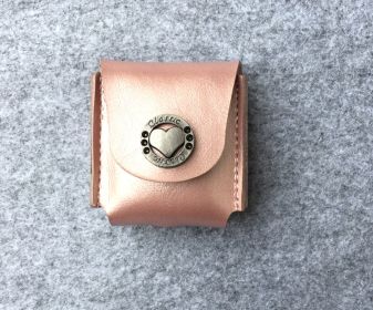 Applicable Wireless Bluetooth Headset Charging Case Leather Case Three-dimensional Scratch-proof Bag (Option: Rose gold)