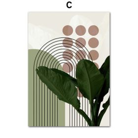 Living Room Modern Abstract Green Plant Leaf Vase Decorative Painting (Option: C-50x70cm)