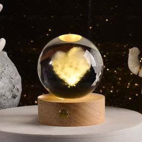 Transparent Glowing Creative Crystal Ball (Option: Style7-Warm Light Phone Holder)